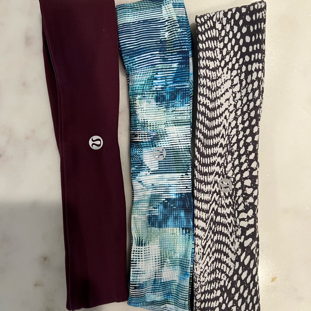 Lululemon no slip Headbands Set - Burgundy, Blue, gray & White